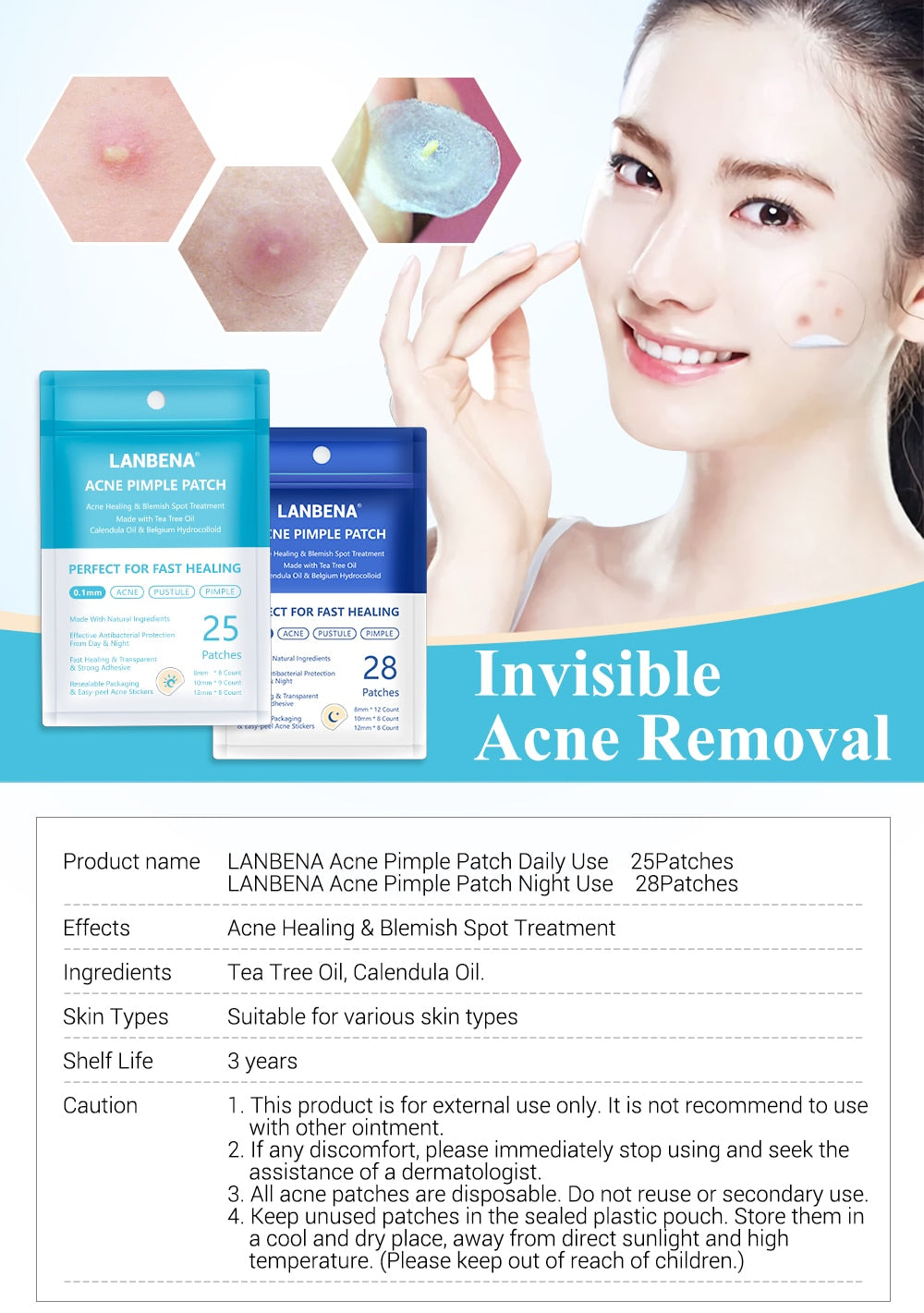 Acne Pimple Patch Face Mask 28pcs Invisible Acne Stickers Blemish Treatment Pimple Remover Tool Skin Care Face Cream