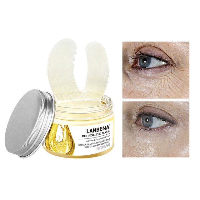 Retinol Eye Mask Hyaluronic Acid Eye Patches Serum Reduces Dark Circles Bags Eye Lines Repair Nourish Firming Skin Care