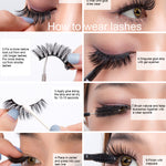 3D Mink Hair False Eyelashes Natural/Thick Long Eye Lashes Wispy Makeup Beauty Extension Tools