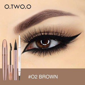 Eyes Makeup Set Ultra Fine 1.5mm Eyebrow Lengthening Mascara Long Lasting Waterproof Eyeliner Cosmetic Kit