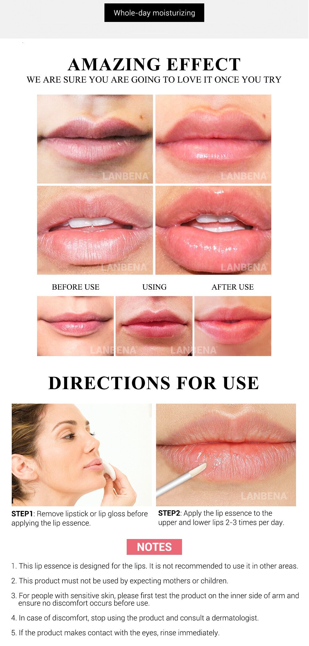 Updated Version Lip Plumper Serum Lip Mask Reduce Fine Lines Increase Lip Elasticity Resist Aging Moisturizing Lip Care