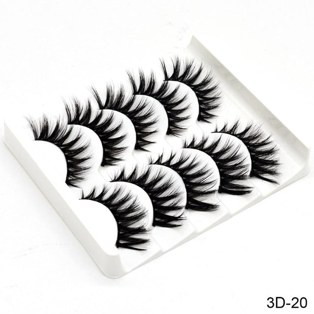 3D Mink Hair False Eyelashes Natural/Thick Long Eye Lashes Wispy Makeup Beauty Extension Tools