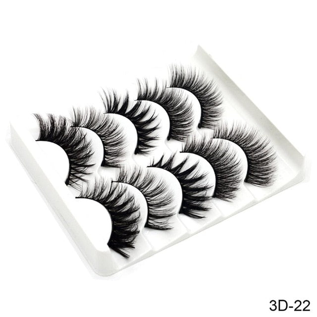 3D Mink Hair False Eyelashes Natural/Thick Long Eye Lashes Wispy Makeup Beauty Extension Tools