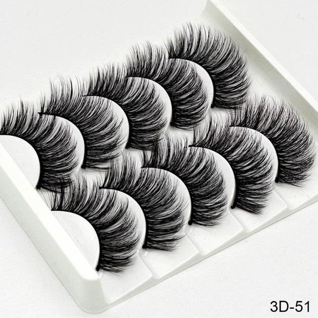 3D Mink Hair False Eyelashes Natural/Thick Long Eye Lashes Wispy Makeup Beauty Extension Tools