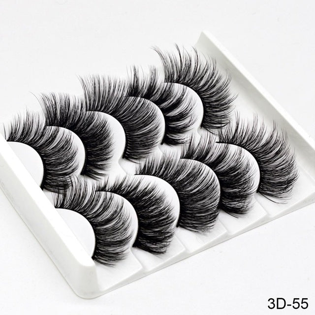 3D Mink Hair False Eyelashes Natural/Thick Long Eye Lashes Wispy Makeup Beauty Extension Tools